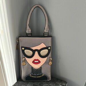 Chic Designer Gray Handbag